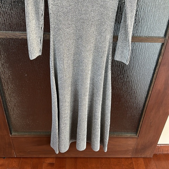 Mara Hoffman Jasmine Gray Ribbed Mock Neck Long Sleeve Dress size XL - Picture 7 of 11